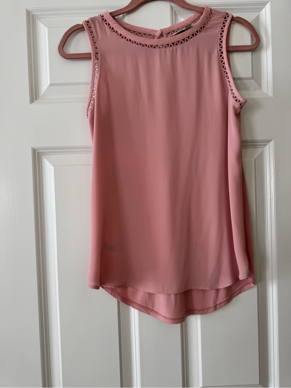LOFT Rose Pink Sleeveless Camisole with Cutout Trim